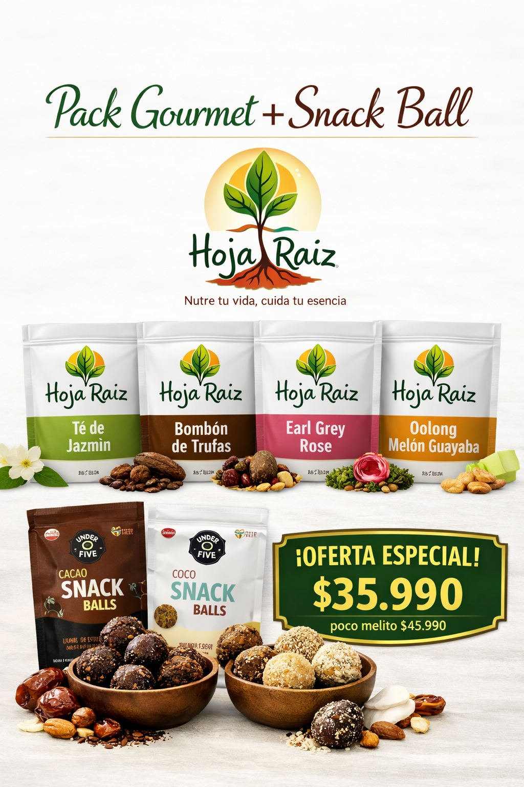 Pack Gourmet +Snacks Balls cacao -coco